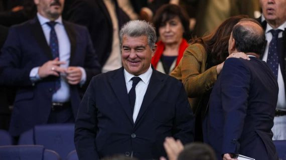 Joan Laporta, presidente del FC Barcelona, en una imagen de esta temporada en un palco.