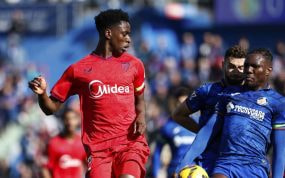 Sambi Lokonga, en el partido ante el Getafe.