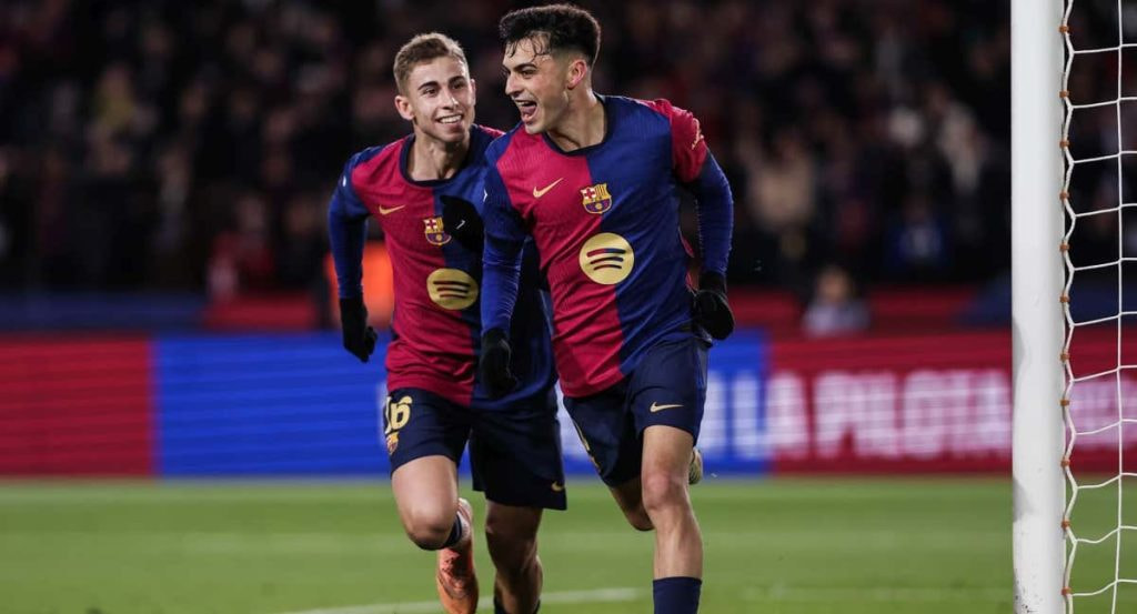Pedri marcó ante el Atlético de Madrid.
