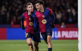 Pedri marcó ante el Atlético de Madrid.
