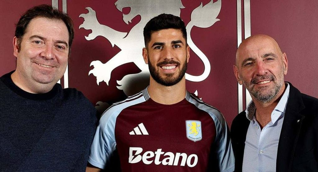 Damià Vidagany, Marco Asensio y Monchi en la presentación del balear.