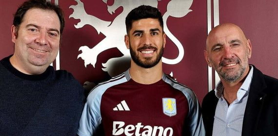 Damià Vidagany, Marco Asensio y Monchi en la presentación del balear.