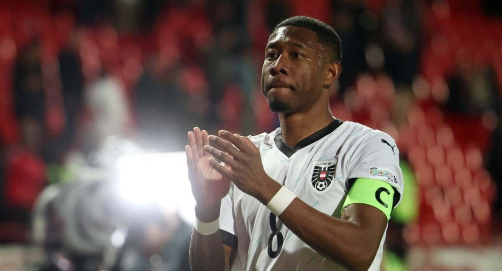 David Alaba, durante el Serbia-Austria.