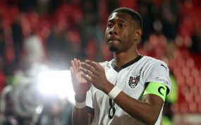 David Alaba, durante el Serbia-Austria.