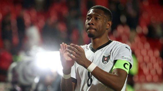 David Alaba, durante el Serbia-Austria.