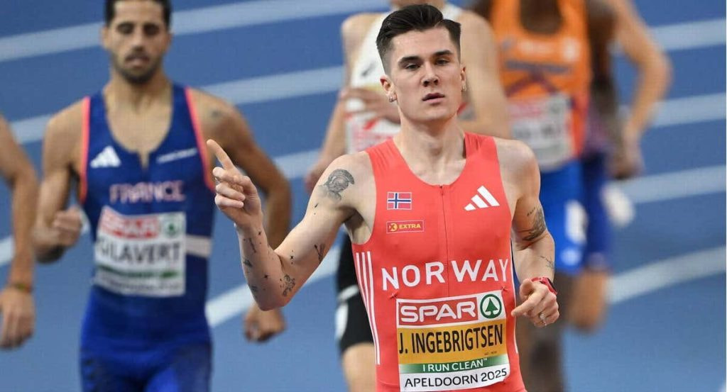 Jakob Ingebrigtsen (24), en la serie de 1.500 m del Europeo.