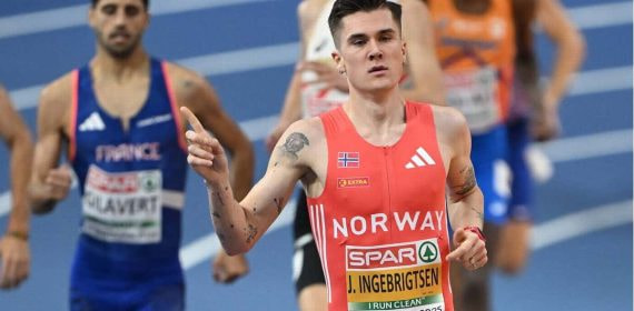 Jakob Ingebrigtsen (24), en la serie de 1.500 m del Europeo.