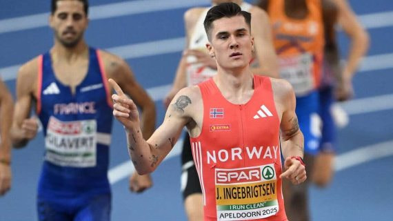 Jakob Ingebrigtsen (24), en la serie de 1.500 m del Europeo.