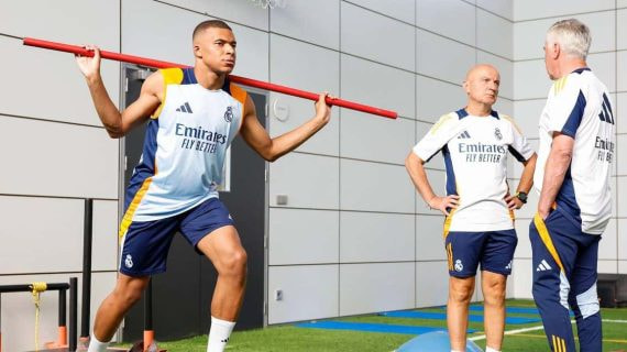 Mbappé, en el gimnasio.