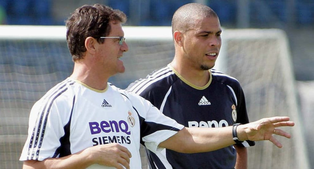 Fabio Capello y Ronaldo, en el Real Madrid.