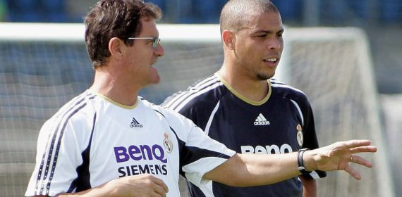 Fabio Capello y Ronaldo, en el Real Madrid.