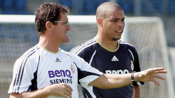 Fabio Capello y Ronaldo, en el Real Madrid.