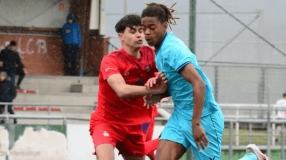 Christian Imga, en un partido con el Cadete Liga Vasca del Athletic.