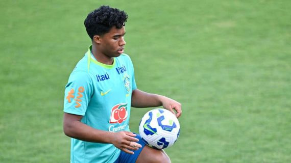 Endrick, durante un entrenamiento.