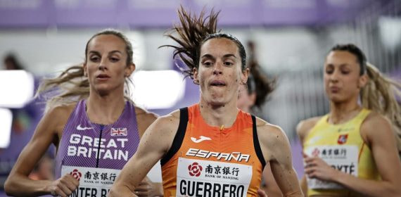 Esther Guerrero durante su participación en el Mundial de atletismo indoor de Nanjing 2025.