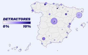 El mapa de los detractores de los estadios de LaLiga, en cantidad y porcentaje.