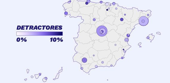 El mapa de los detractores de los estadios de LaLiga, en cantidad y porcentaje.