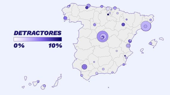 El mapa de los detractores de los estadios de LaLiga, en cantidad y porcentaje.