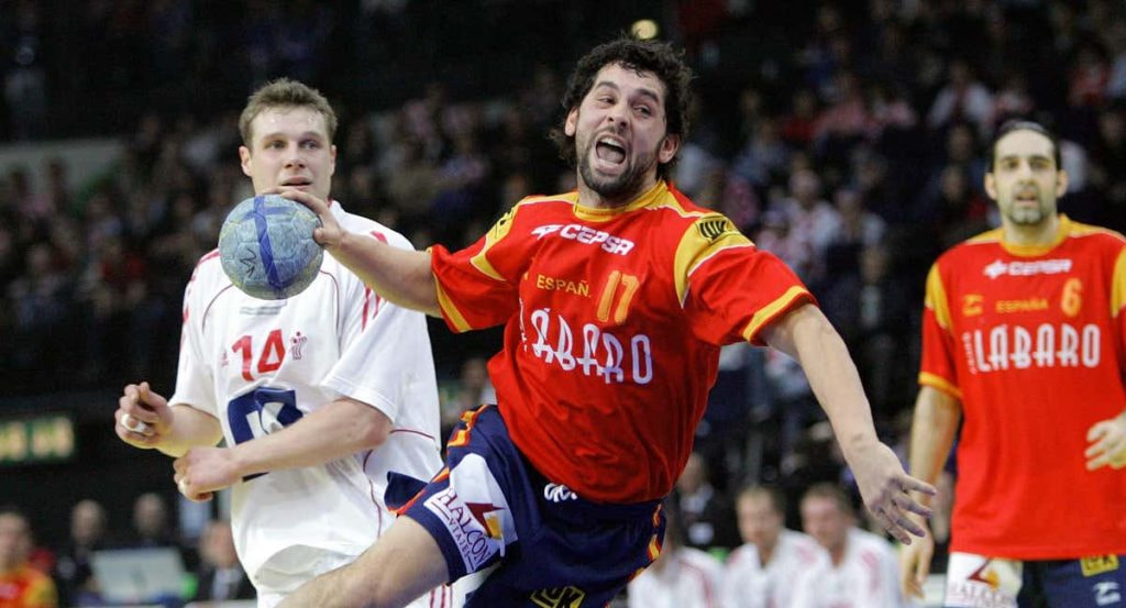 Juanín García, durante el Europeo de balonmano 2007.