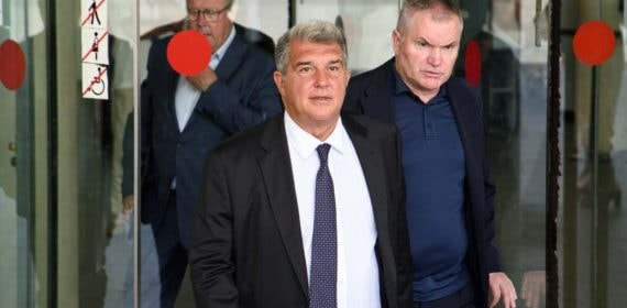 Joan Laporta, saliendo de los juzgados el pasado julio.