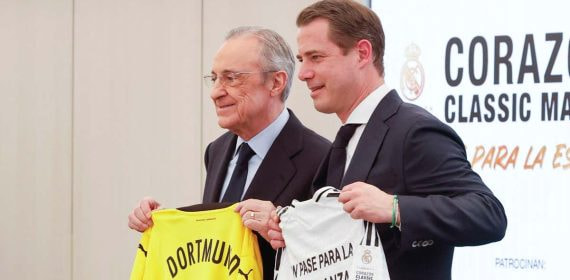 Florentino Pérez y Lars Ricken presentan el Corazón Classic Match 2025.