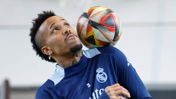 Militao se ejercita en el gimnasio de Valdebebas.