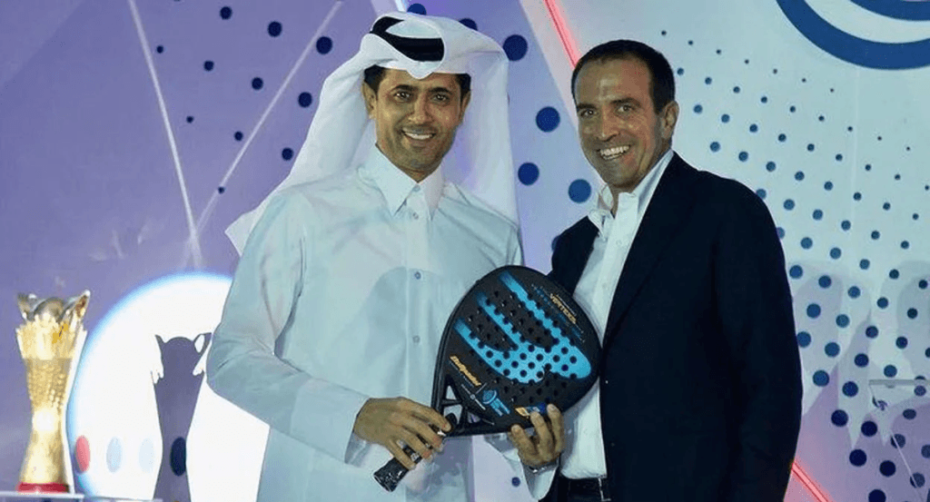 Nasser Al-Khelaifi y Luigi Carraro en un acto.