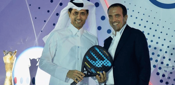 Nasser Al-Khelaifi y Luigi Carraro en un acto.