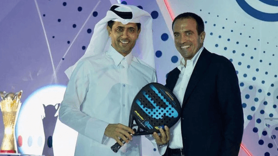 Nasser Al-Khelaifi y Luigi Carraro en un acto.