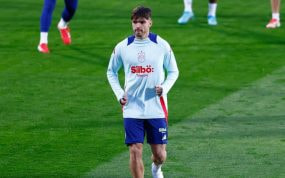 Asencio, en un entrenamiento de la Selección.