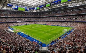 El estadio Bernabéu durante el Real Madrid-Valladolid.