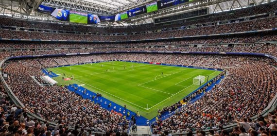 El estadio Bernabéu durante el Real Madrid-Valladolid.