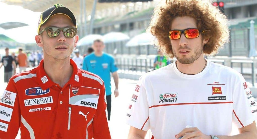 Valentino Rossi y Marco Simoncelli en MotoGP.