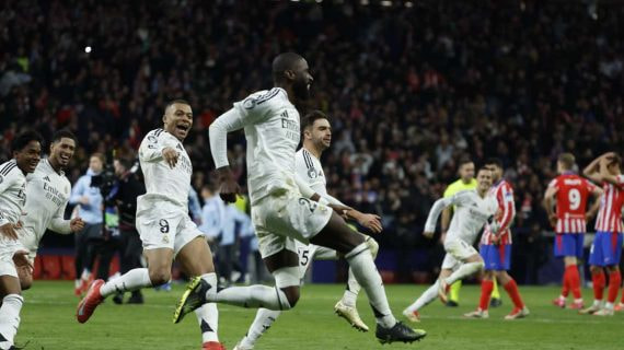 Rüdiger celebra el gol del penalti que clasificó al Madrid.