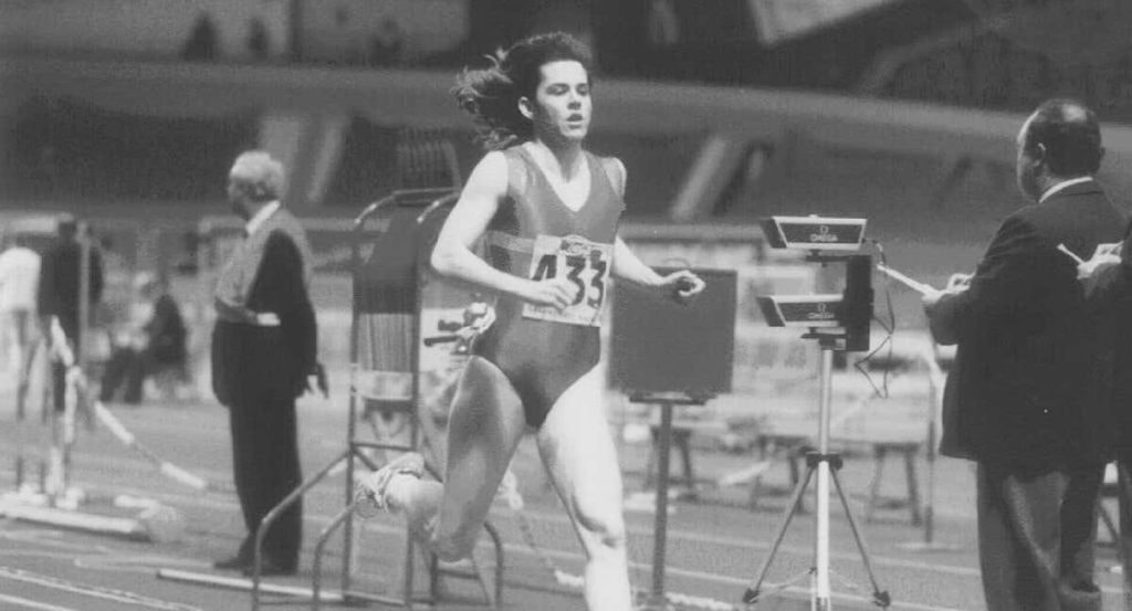 Sandra Myers compitiendo en el Campeonato de España de pista cubierta 1993.