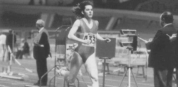 Sandra Myers compitiendo en el Campeonato de España de pista cubierta 1993.