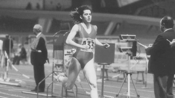 Sandra Myers compitiendo en el Campeonato de España de pista cubierta 1993.
