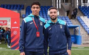 Suleiman El Haddadi, junto a su hermano Munir, en una previa de Copa del Rey.