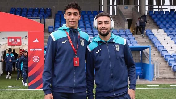 Suleiman El Haddadi, junto a su hermano Munir, en una previa de Copa del Rey.