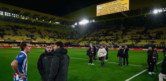 El Villarreal-Espanyol se suspendió cuando todo estaba listo para que se disputara.