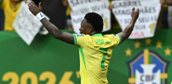 Vini ha marcado su primer gol en las Eliminatorias al Mundial 2026.