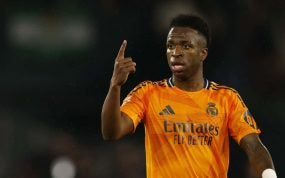 Vinicius en el partido ante el Betis.