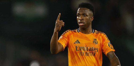 Vinicius en el partido ante el Betis.