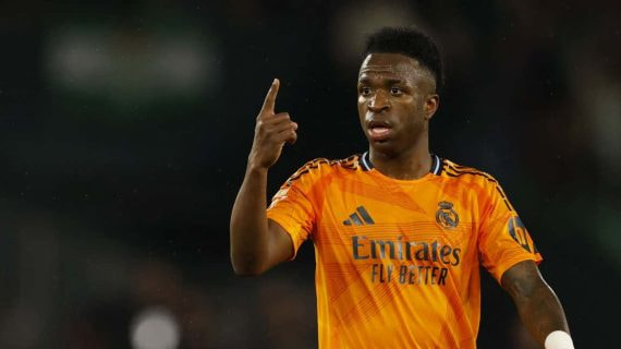 Vinicius en el partido ante el Betis.