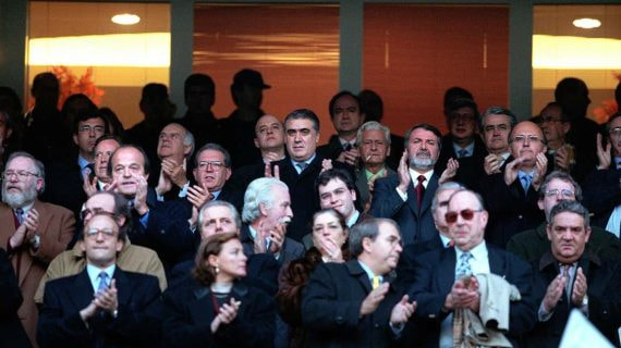 El palco del Bernabéu, en tiempos de Lorenzo Sanz.