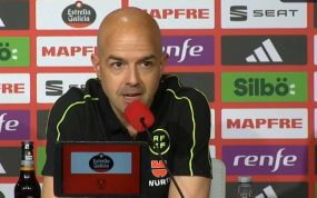 González Fuertes durante la comparecencia de prensa antes de la Copa.