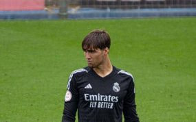 Fran González, en un partido en la cantera del Real Madrid.