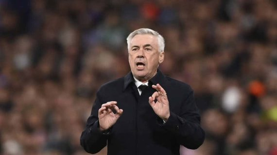 Ancelotti, en el Bernabéu.