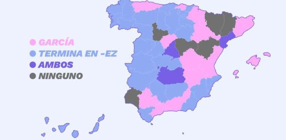 El mapa del apellido más frecuente de LaLiga en España, por provincia.
