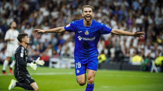 Borja Mayoral salió del Real Madrid y desde 2022 juega en el Getafe. En 2023 marcó en el Bernabéu.